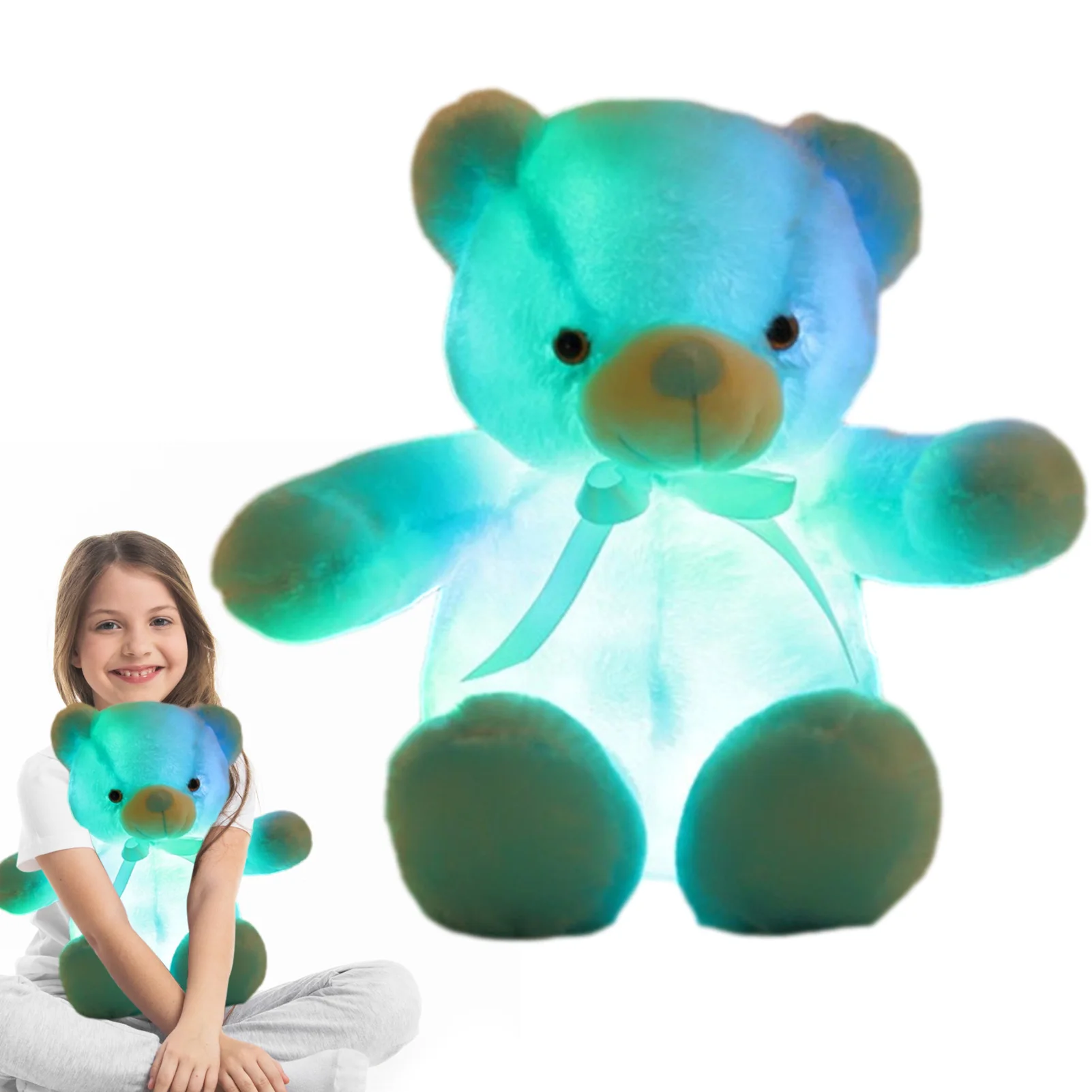 

Светодиодные медведи тедди, мягкие животные, игрушки компании, куклы, игрушки для детей, друзей, игрушка-медведь на батарейках с кнопкой