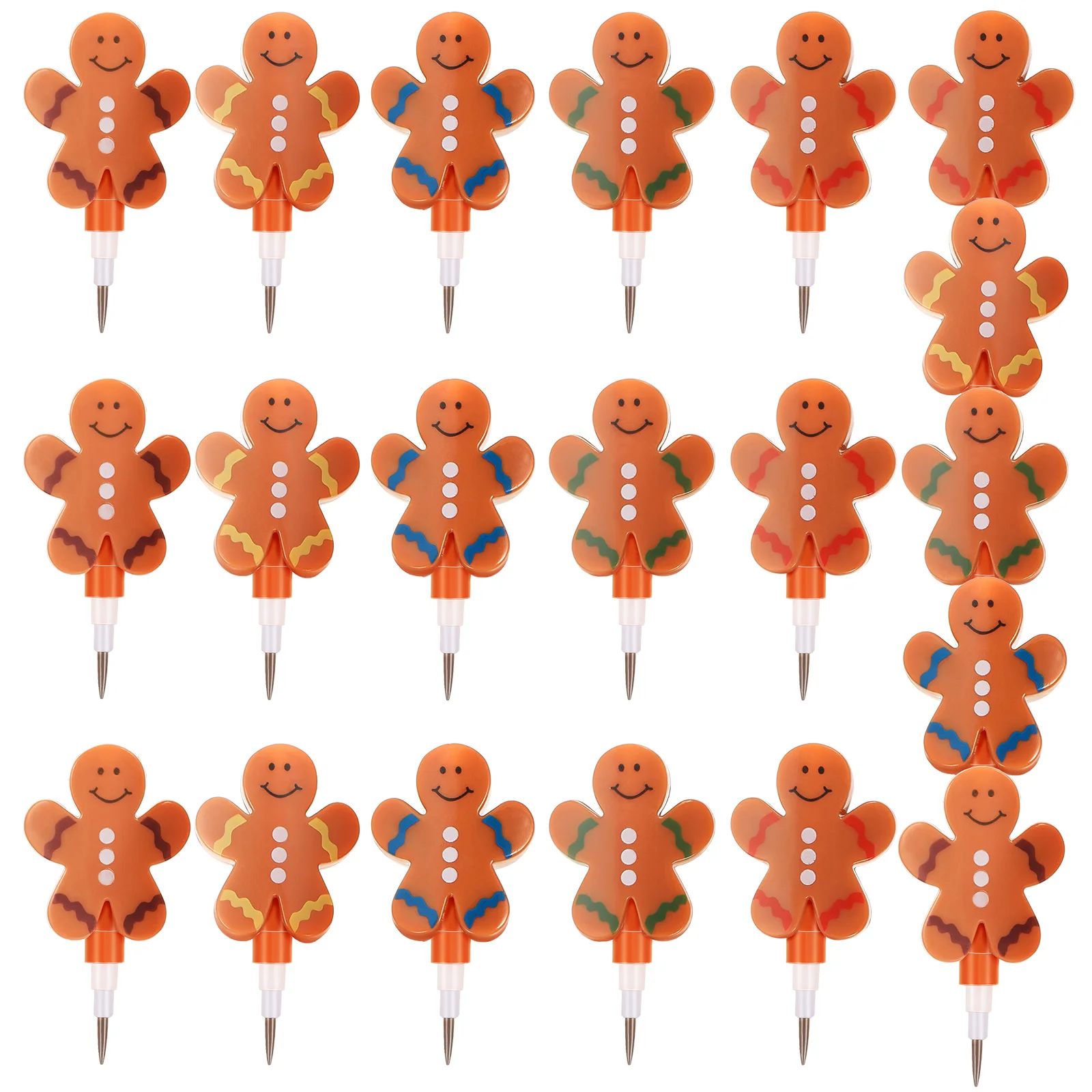 

12 Pcs Gingerbread Man Cartoon Pencils Bullet Stacking Plastic School Party Favors Students Writing Colors Stationery