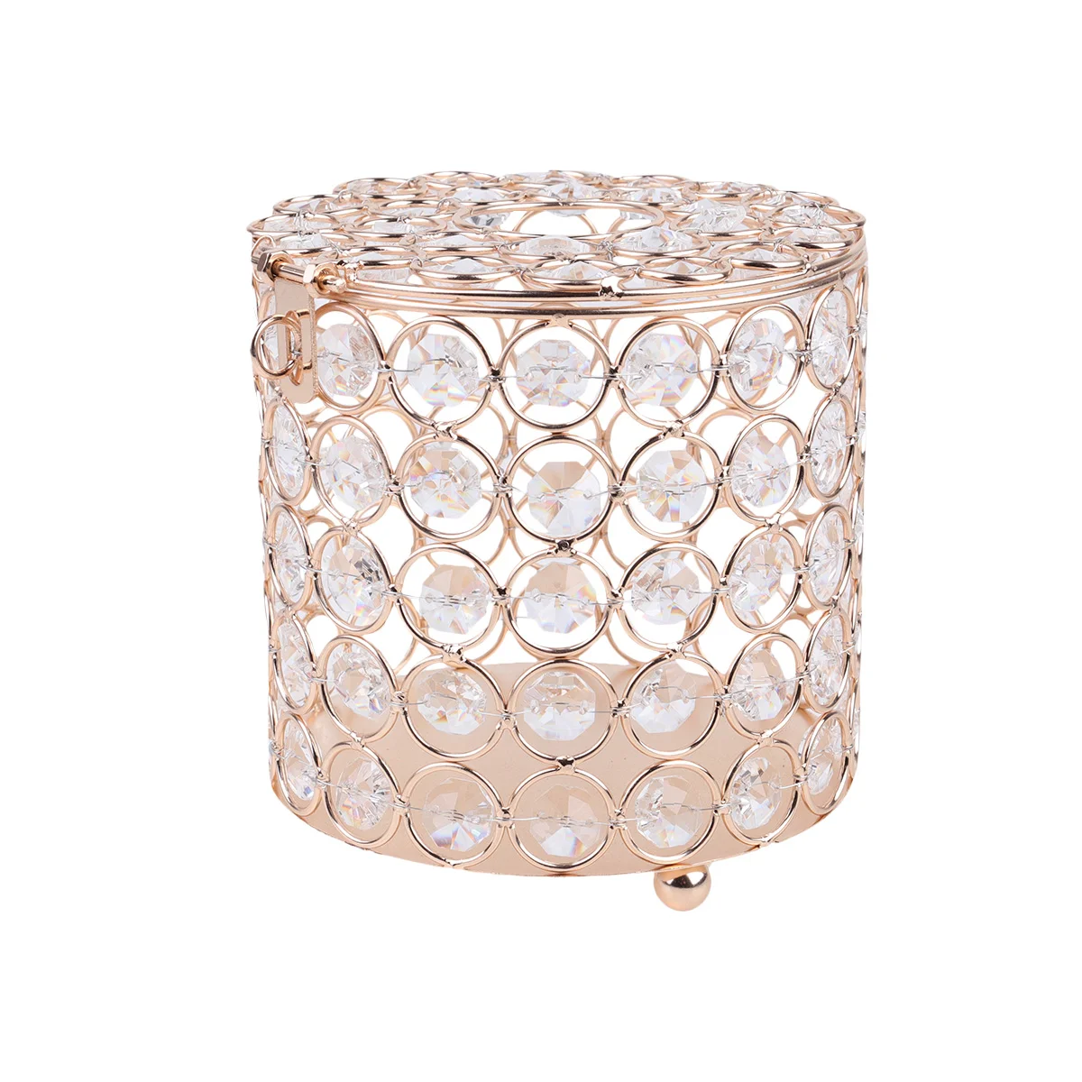 

Alloy Tissue Box Napkin Gold Decor Pearl Glass Holder Storage Container Paper Towel