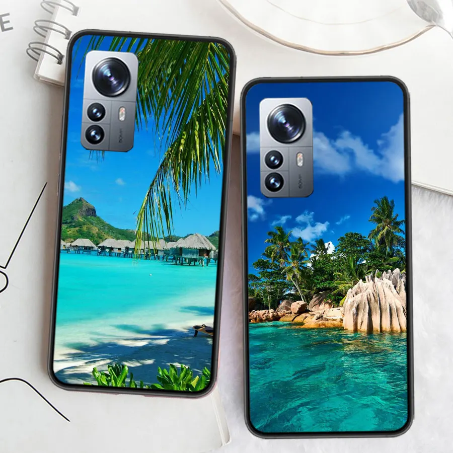 Чехол для телефона с изображением морских тропических пальм и пляжа Xiaomi Poco X6 X5 X4 X3