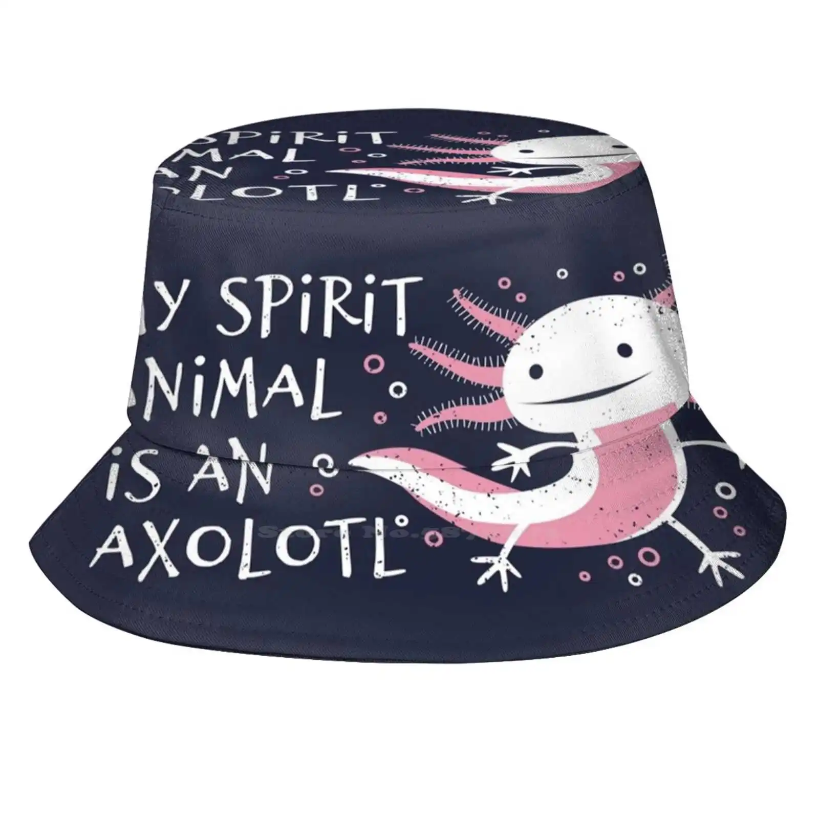 

Панама с милым амфибием-My Spirit, складная шапка-Панама с надписью «My Spirit», с анималистичным принтом, забавная Axolotl An