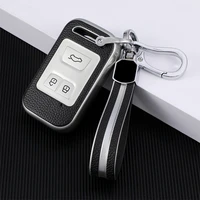 3 button tpuleather car key case cover for chery tiggo 3 5x 4 8 glx 7 2019 2020 arrizo car holder shell car styling accessories