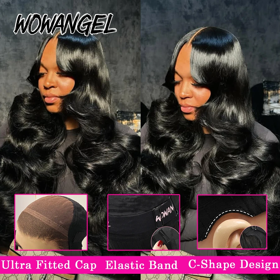 34in Pre Cut 9x6 HD Парики с кружевной застежкой Объемная волна Бесклеевые парики