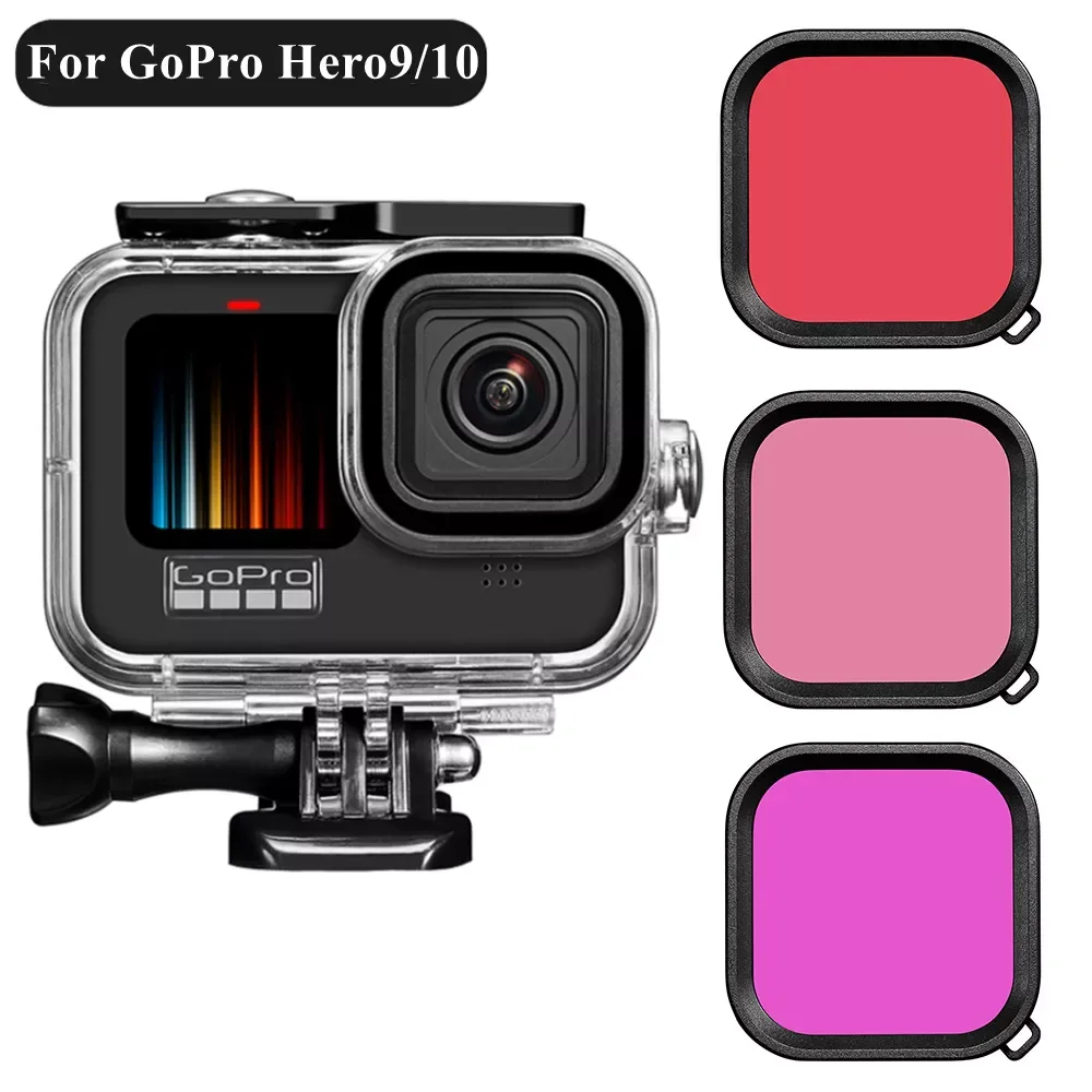 

For GoPro Hero 10 9 Black Case Waterproof 60M Housing Diving Protective Underwater Dive Cover For Go Pro 9 10 GoPro9 Accessories