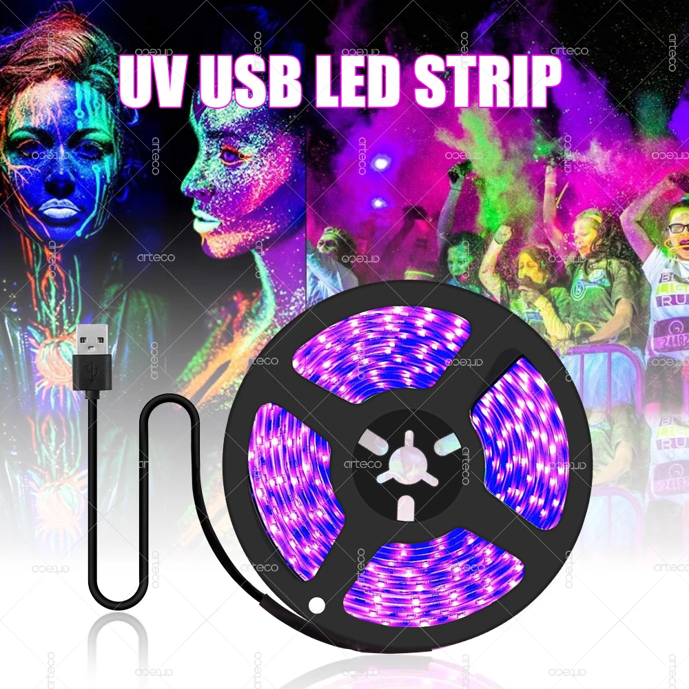 

UV светодиодная лента arteco 5В 0.5м
