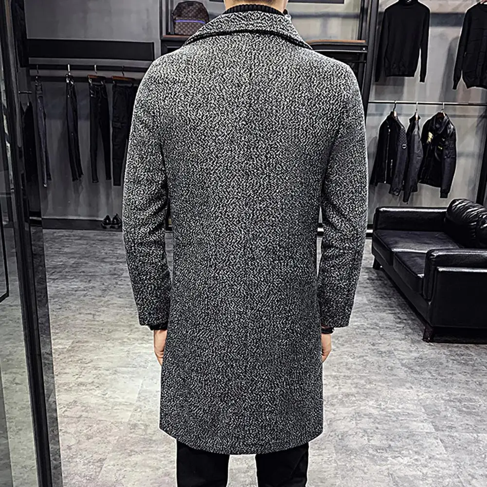 

Теплое моющееся непродуваемое шерстяное пальто с отложным воротником для путешествий