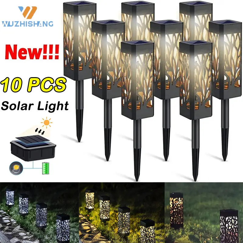 

LED Solar Garden Lights Outdoor Waterproof Pathway Light Solar Hollow Projection Lamp Landscape Decor For Path Lawn Patio Yard