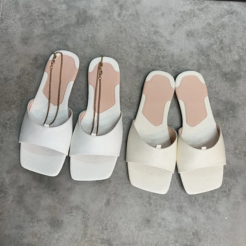 

DGZBRV Women's Sandals Summer Guangdong Microfiber Leather Flat With Modern Slippers Outside Women's Slippers Shoes