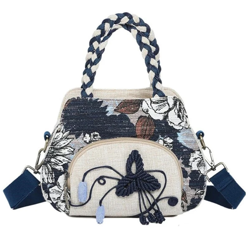 

Retro Women Bags Shoulder Bag Lady Handbags Summer Casual Totes Linen Fabric Messenger Bag Ethnic