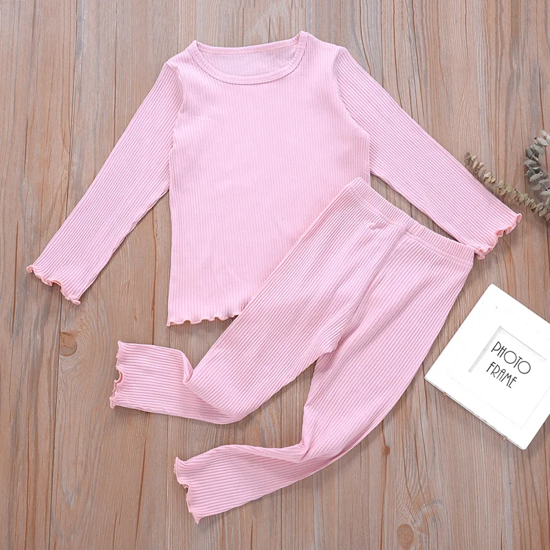 

Girls Sweatshirt Kids Autumn Pullover Cotton Solid Color Girl Trouser Suit Pink Sport Suit Toddler Girl Pajamas Girls Outfits