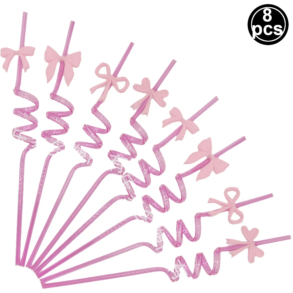 

Розовые и черные многоразовые пластиковые соломинки