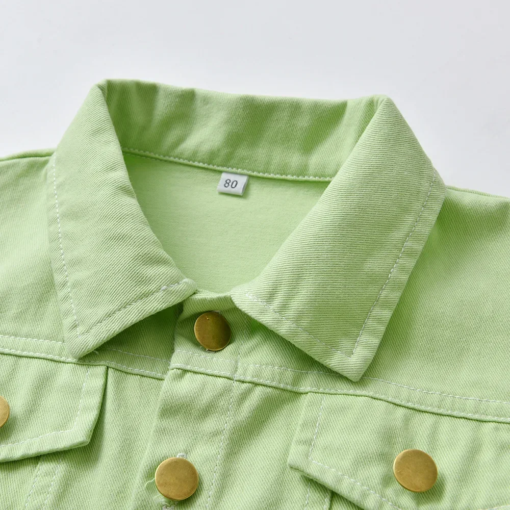 Корейская версия детские классические джинсовые куртки ярких цветов 70-140 см