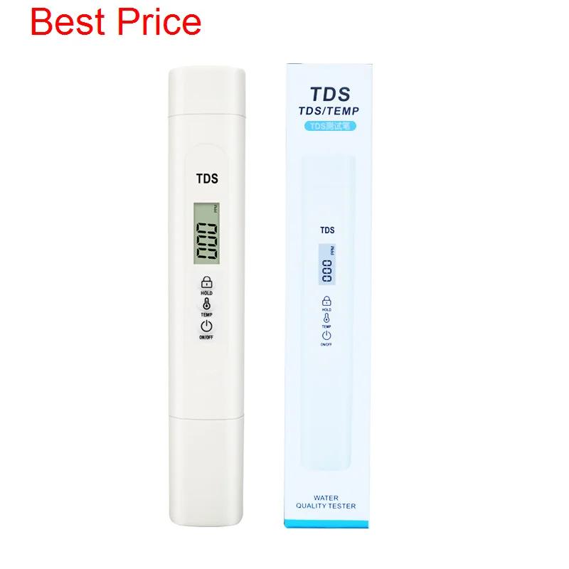 

50Pcs/lot LCD Digital TDS Temperature Water Tester Pen Handheld Water Quality Analysis Meter Measurement Detection Monitor