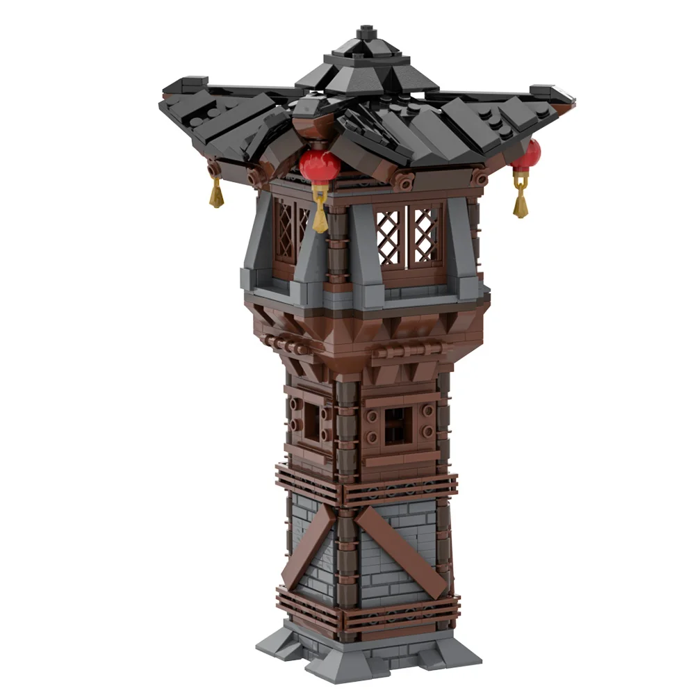 Gobricks MOC модульные азиатские часовые башни строительные блоки львы рыцари часы TowerBricks DIY собранная игрушка для детей подарок (art.: 3920cda94b2fd) - 3920cda94b2fd