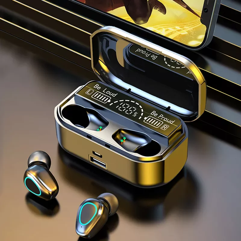 

Headsets With MicNew TWS Bluetooth 5.2 Earphones 3500mAh Charging Box Wireless Headphones 9D Stereo Sports Waterproof Earbuds