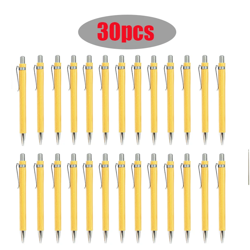 

30Pcs Bamboo Ballpoint Pen Stylus touch pen Office & School Supplies Pens & Writing Supplies Gifts Blue/Black Ink