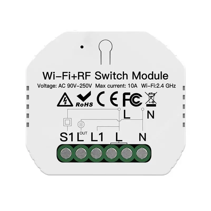 

WiFi Switch 2.4G Wireless Voice Control Breaker Home Appliance 2300W 10A Smart Switch Module Work with Alexa Google Home