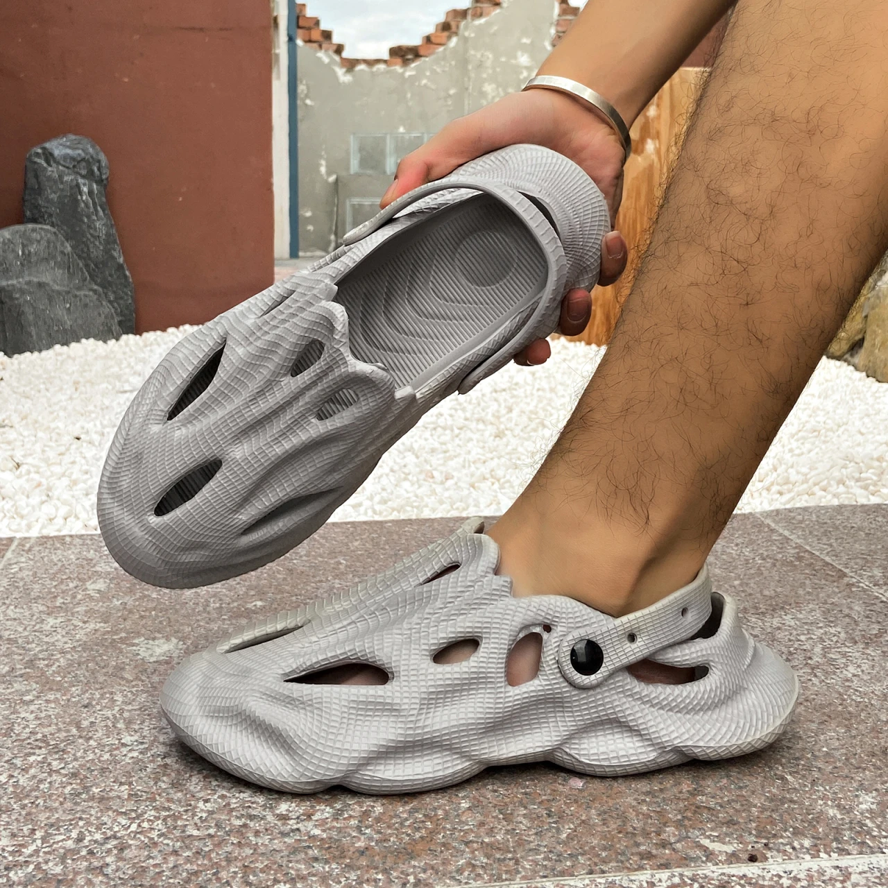 Шлепанцы мужские из ЭВА удобные сандалии на платформе пляжные шлепанцы