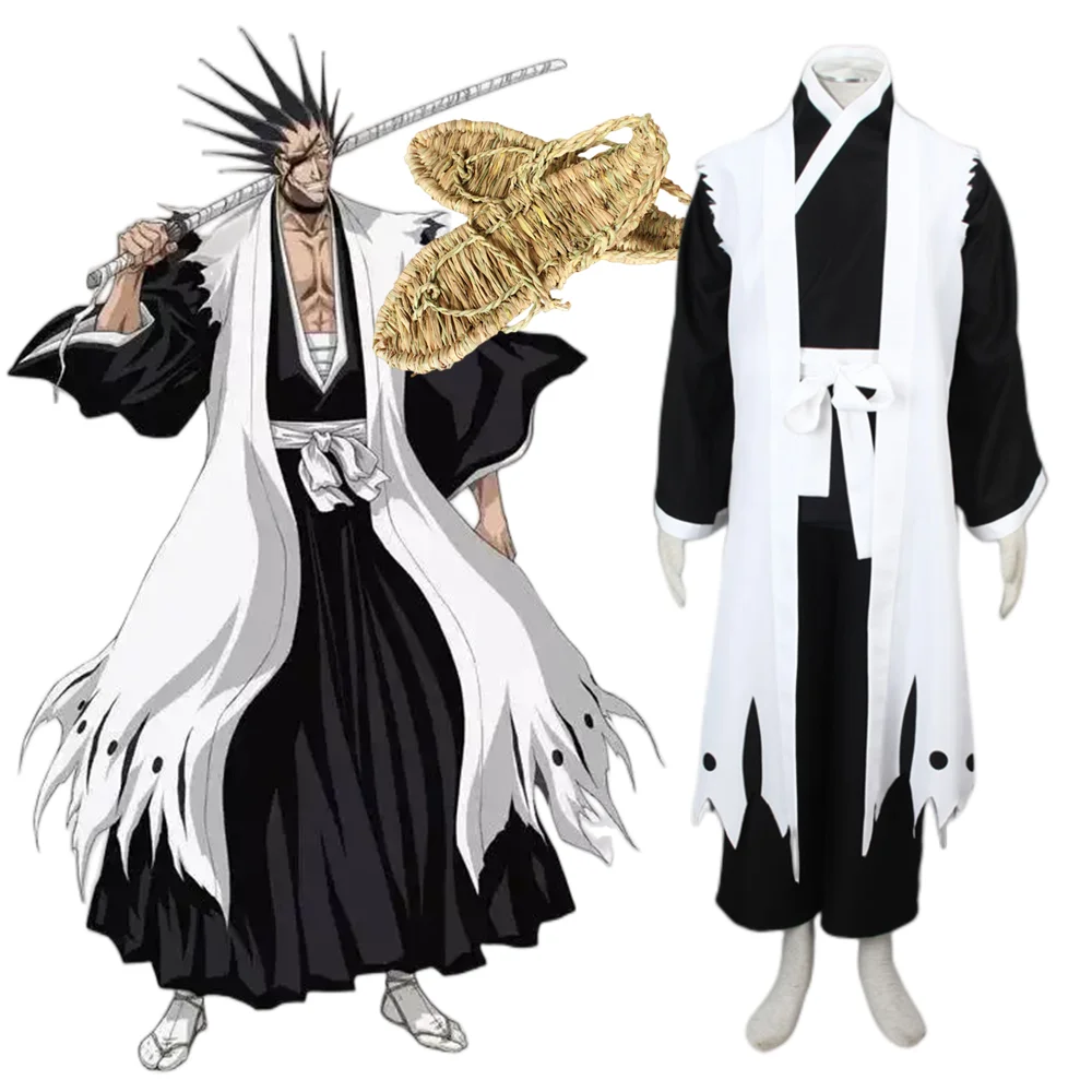 

Bleach 11th Division Captain Zaraki Kenpachi Cosplay Costume Anime Kimono Uniform Suit Men's Costumes