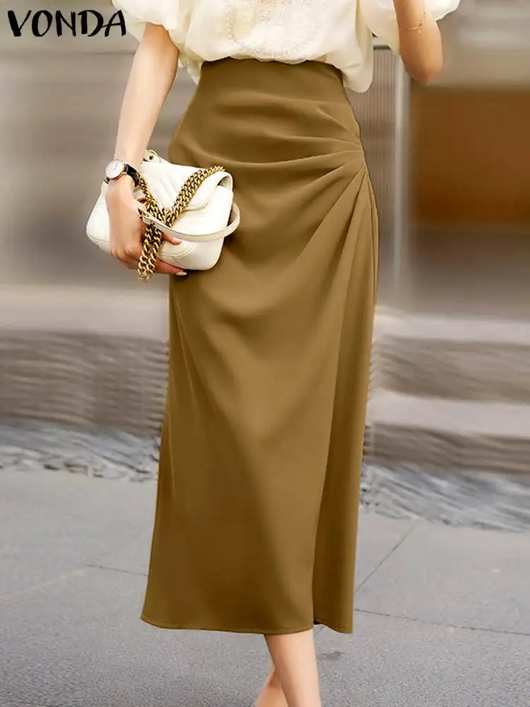 2024 Летняя Повседневная элегантная офисная юбка VONDA Женская с высокой талией