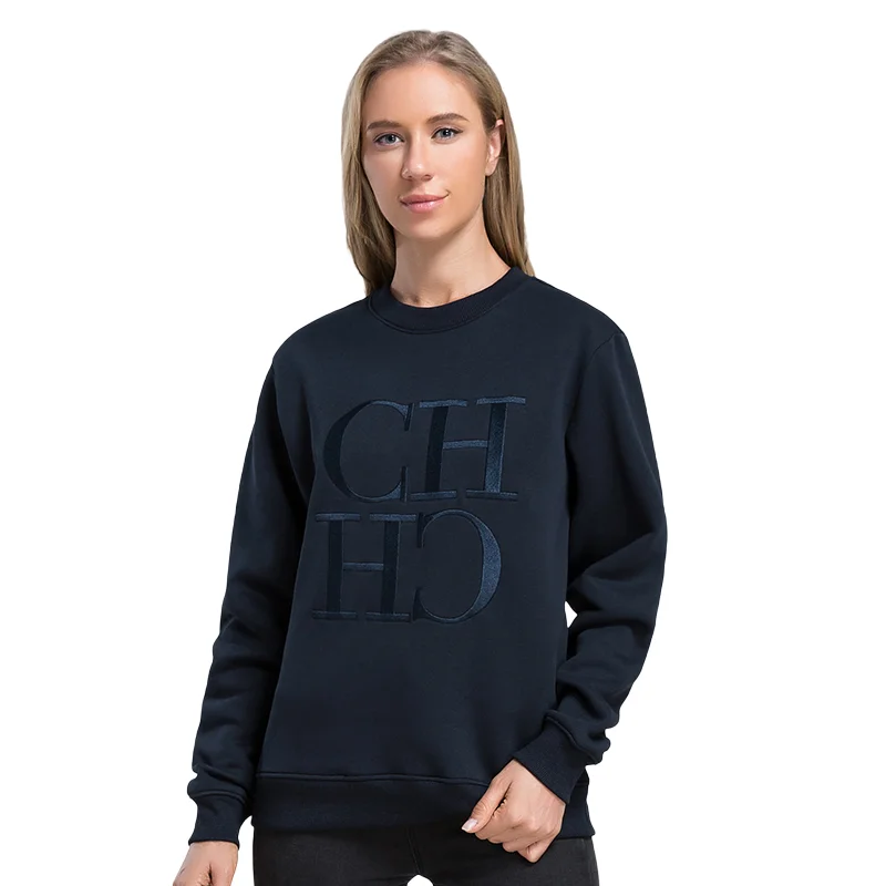 

CHCH 2023 Fashion Men's and Women's Sweater 100% Cotton Embroidered Letters Soft Autumn and Winter Clothing Women's Sweater