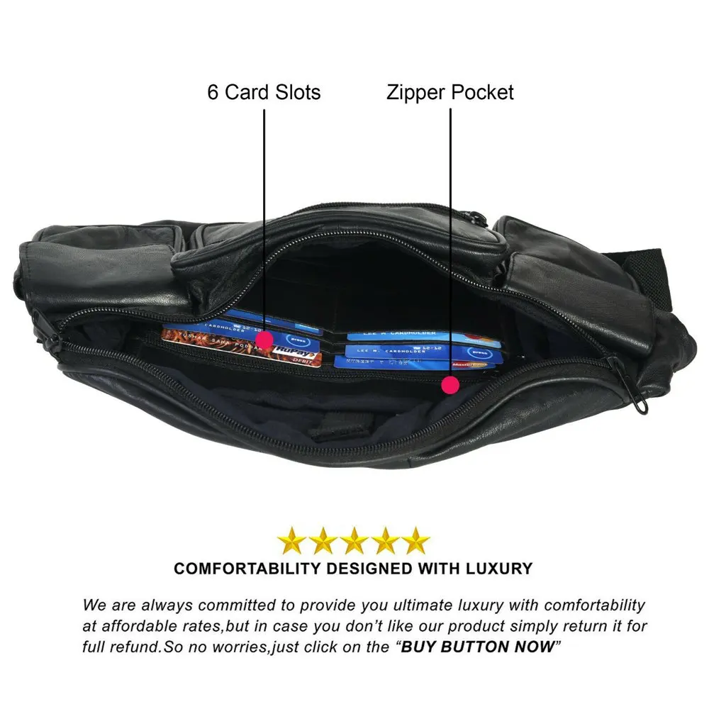 Large  Waist Bag Fanny Pack with Two Cell Phone Pockets and Six Exterior Pockets 405 (C)