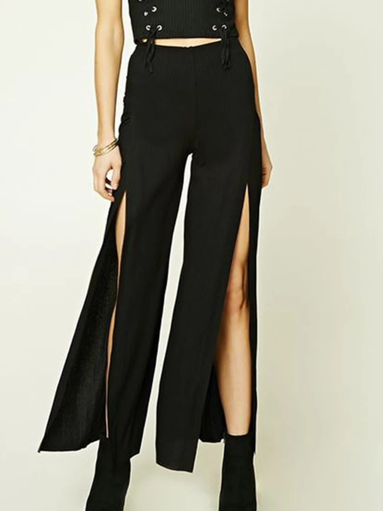 Брюки женские с широкими штанинами пикантные свободные дышащие штаны эластичным