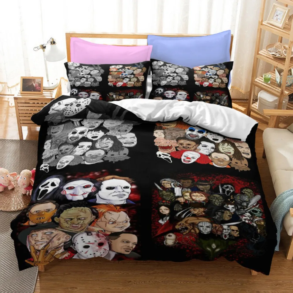 

Child's Play Duvet Cover Chucky Bedding Set Horror Pillowcases for Teens Adults Gift Bedroom Decor King Single Bedclothes with