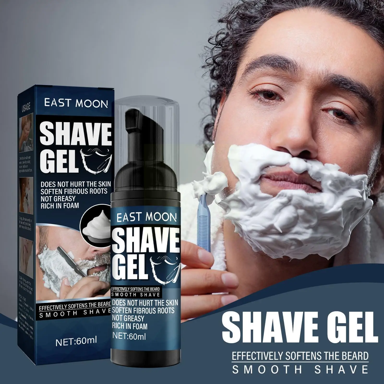 

Men Shaving Cream Foam Soft Beard Reduce Friction Manually Foam Suitable Shaving Deionized Water Moisturizing All Cream Ski M7r4