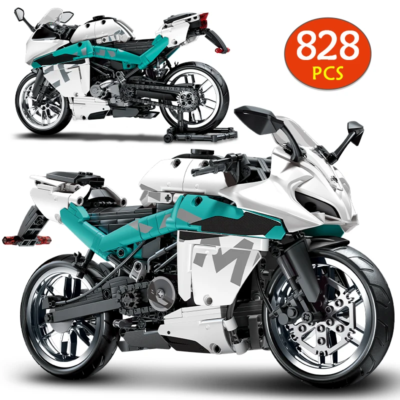 

Конструктор MOC, мотоциклетные наборы, модели, модели женских гоночных мотоциклов, рождественские подарки, игрушки для детей