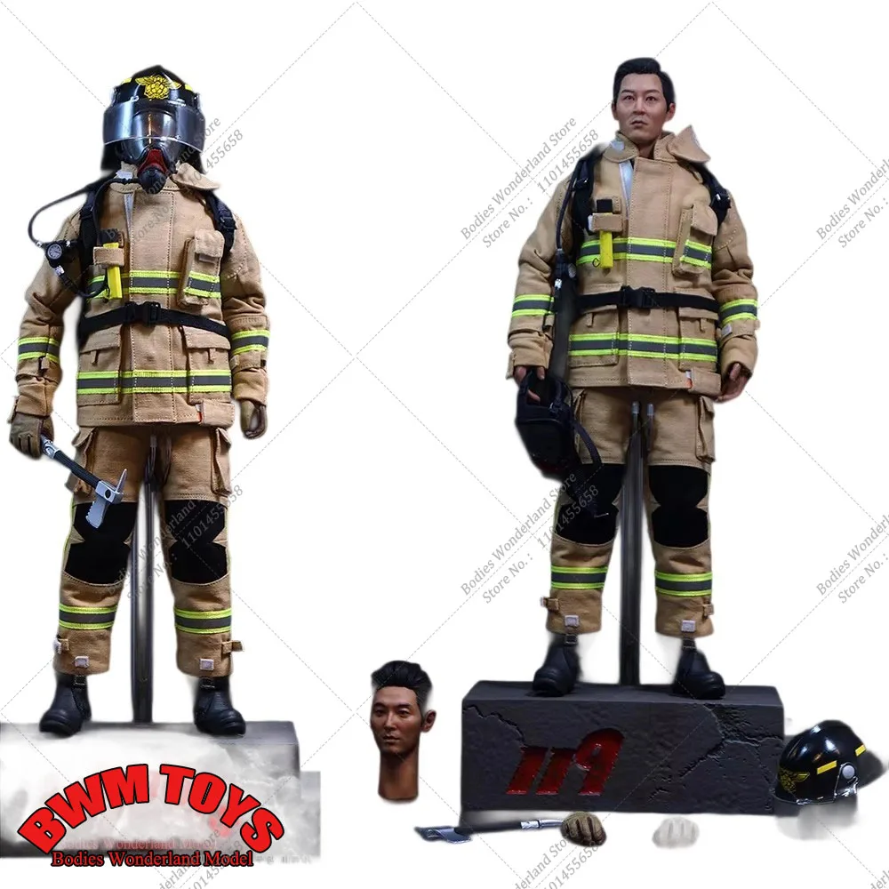Фото KUMIK KMF23-F02 Коллекционная Корейская фигурка пожарного в масштабе 1/6, 119 герои, 12 дюймов, полный набор, мужская фигурка солдата, модель игрушки №1