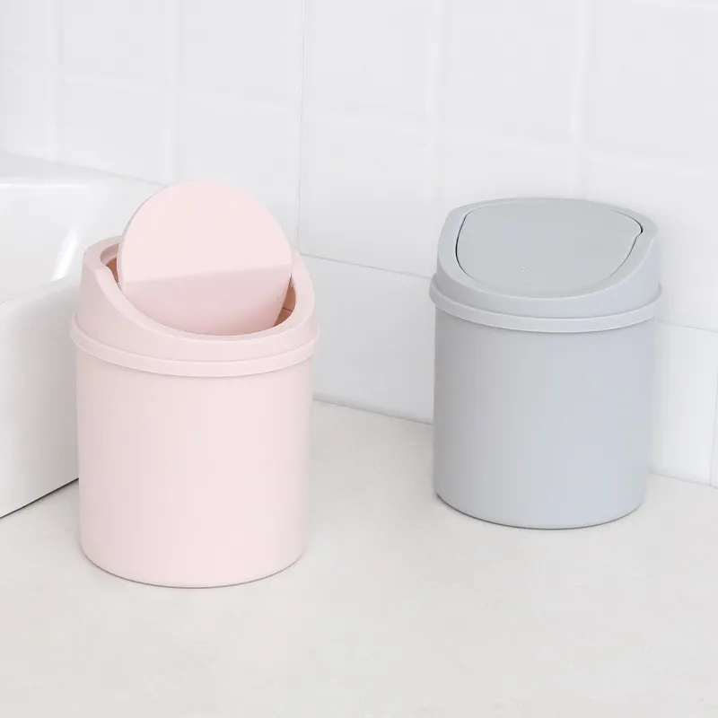 

Mini Desktop Bin Small Trash Can Cleaning Tools with Cover Bedroom Garbage Can Kitchen Bin Bathroom Bin Poubelle Salle De Bain