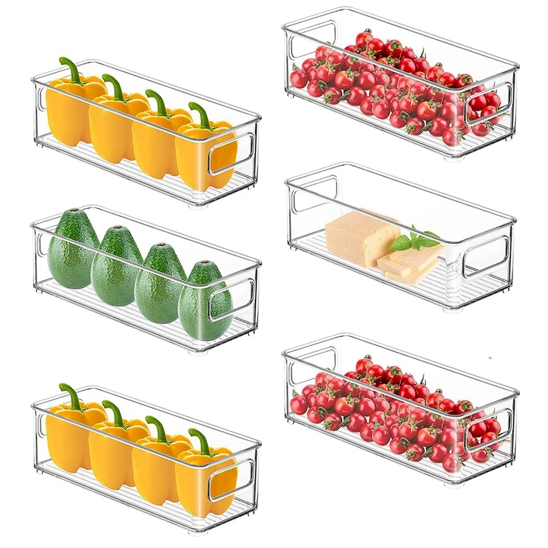 

Набор органайзеров для холодильника, штабелируемые маленькие ящики для холодильника с ручкой для планшетов