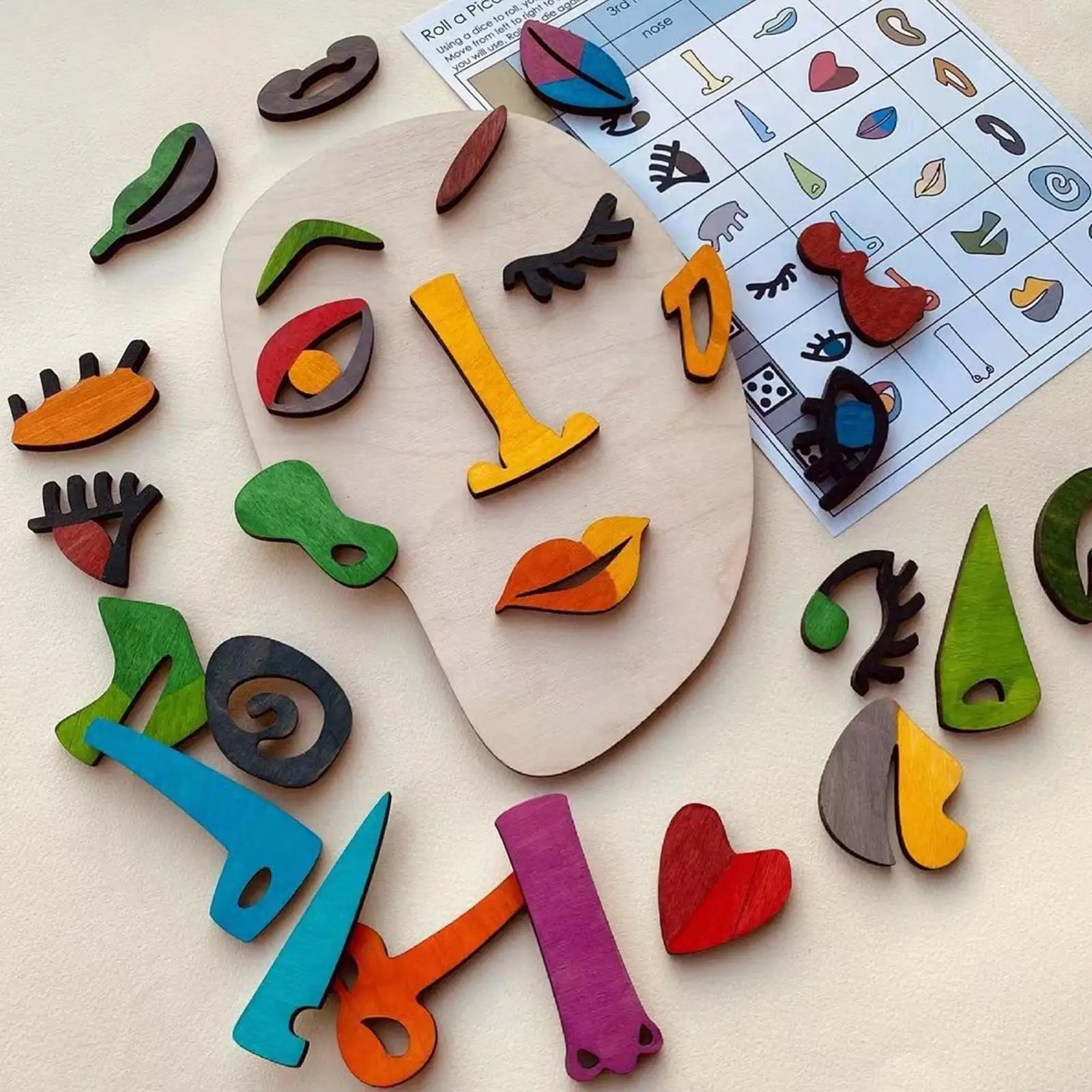 

Деревянная игрушка Монтессори, пазл с лицом, игрушки для детей, творческая доска для выражения лица своими руками, головоломка, игра, детска...