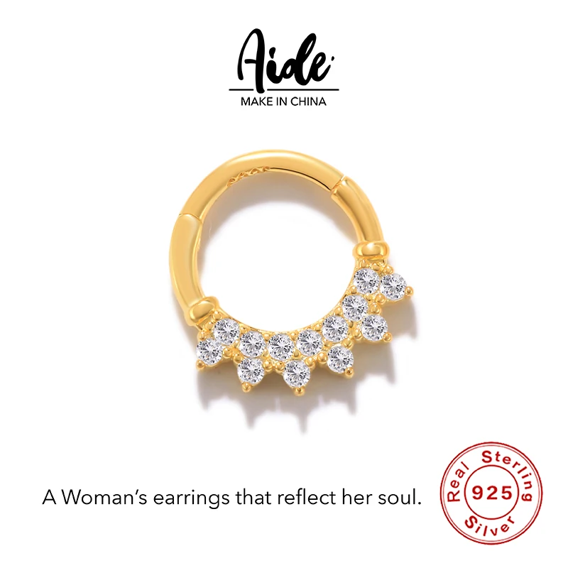 

Aide Ladies Jewelry 925 Sterling Silver Inlaid 13 Small Clear Crystal Earrings Girls Earrings Shopping Casual Earrings серьги