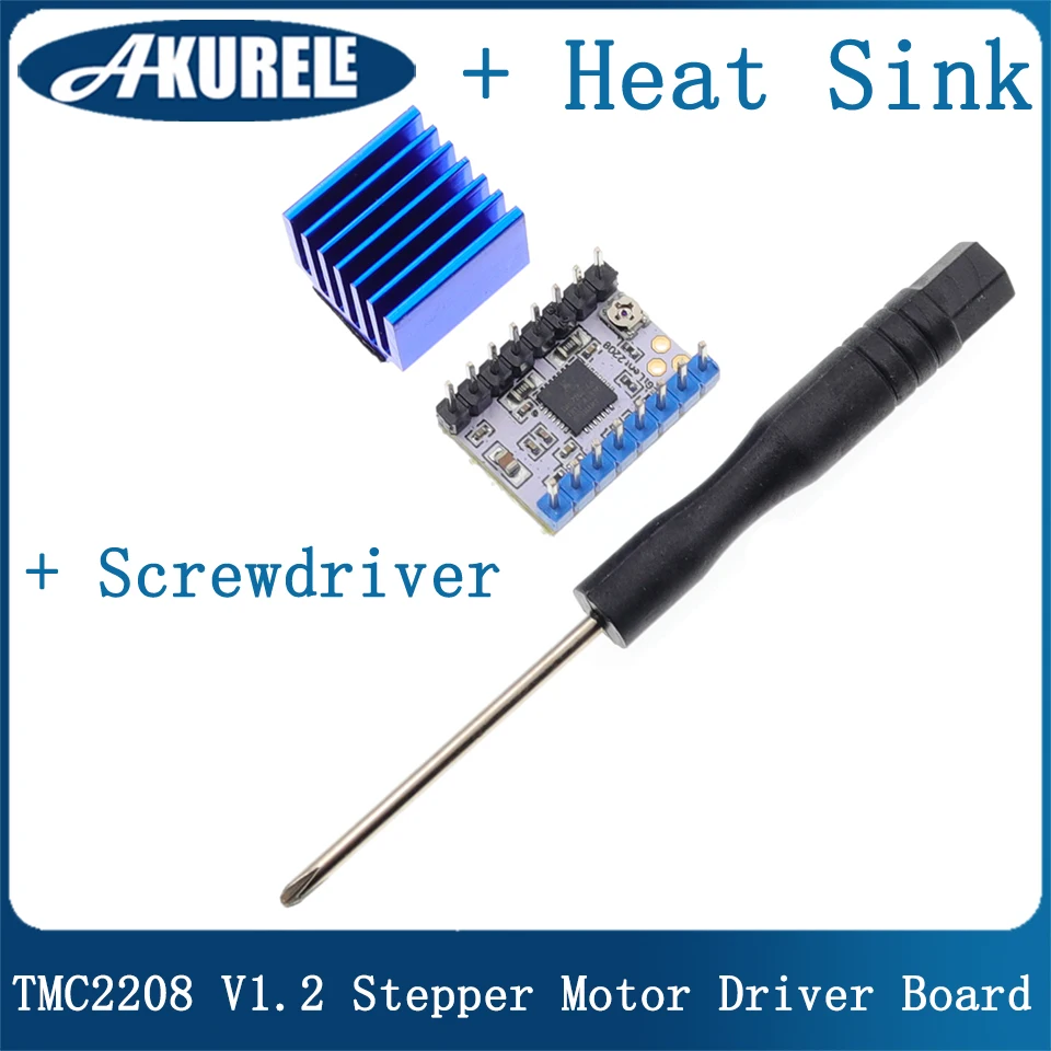 

3D Printer TMC2208 V1.2 Stepper Motor Driver, TMC2208 Stepstick Stepper Motor Driver Module with Heat Sink Screwdriver