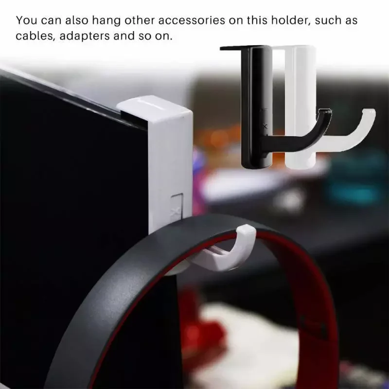 

Holder Universal Strong Stickness White Black Headset Storage Hanger Rack Headphones Stand For Desk LCD PC Monitor