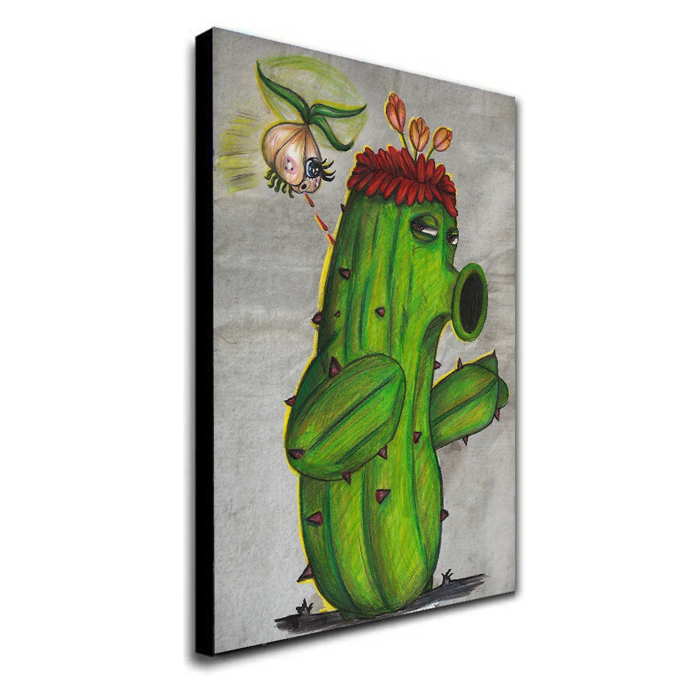 Плакат Растения против Зомби для игр горох декоративная картина на холсте