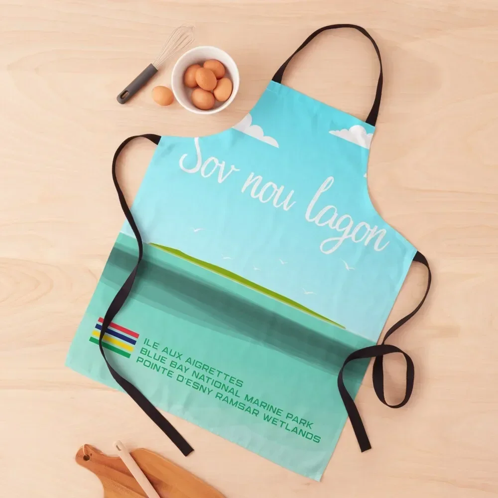 Фартук Sov nou lagon Mauritius Кухня для женщин с персональным логотипом Кухонные вещи дома