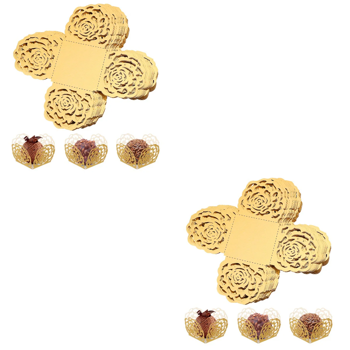 

100 Pcs Paper Truffle Wrappers Truffle Wrap Liners Hollow Design Candy Cups Chocolate Paper Liners Perfect for Muffins