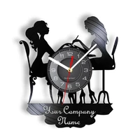 customized nail art master vinyl record wall clock personalized your company name logo beauty salon wall watch manicurist gift