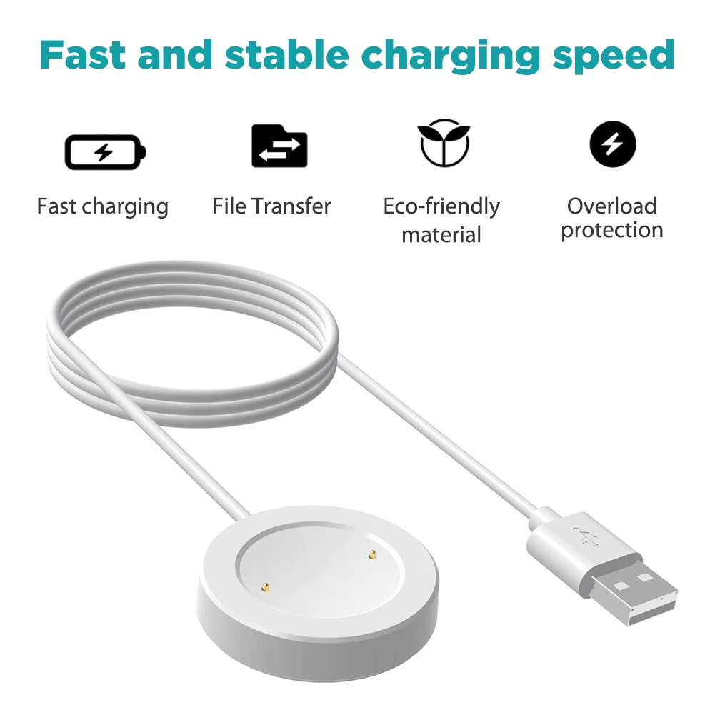 

Зарядный USB-кабель для часов HONOR GS3, 1 м, док-станция для быстрой зарядки, аксессуары для умных часов, адаптер питания, 5 В, 1 А, подставка для заря...