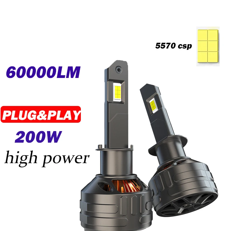 

2pcs H4 LED Headlights LED H7 60000LM H11 9012 HIR2 H1 H8 9005 9006 HB3 HB4 200W Canbus 5570 CSP Hi/Lo Beam Copper Tube