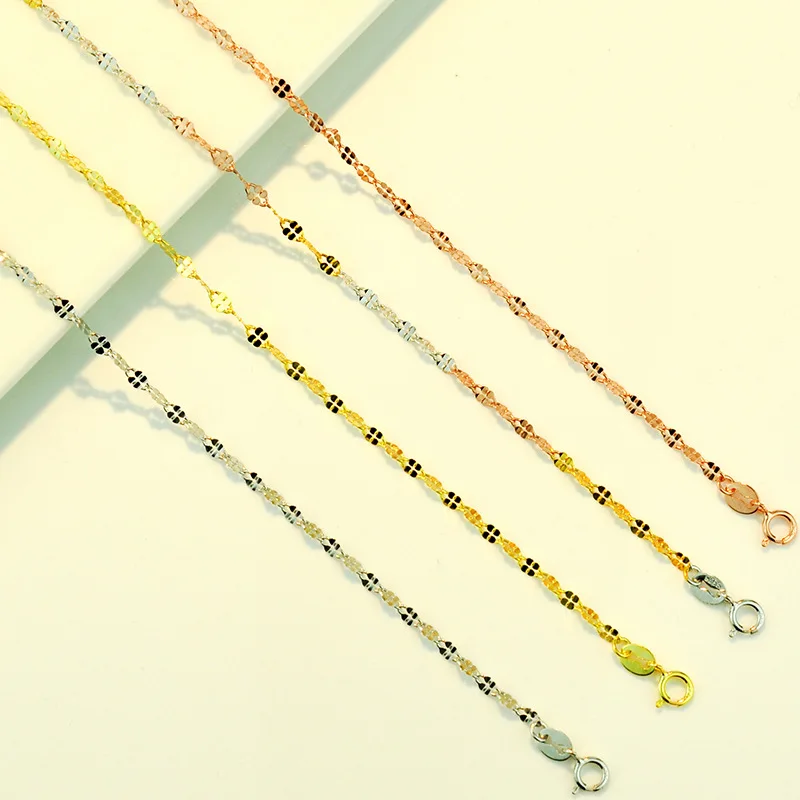 

Necklace for Women S925 Sterling Silver Gold Plated Rose Gold Color Gold Clavicle Chain Simple Color Silver Pure Necklace 2022 N