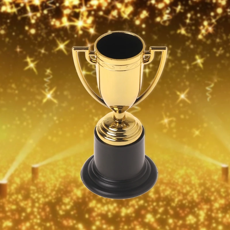 

10pcs Golden Cups Trophy Sports Winner Educational Props Kids Reward Prizes Toys