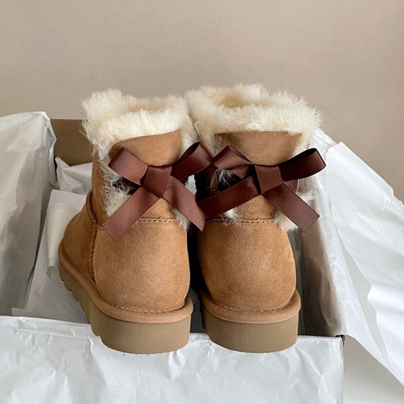 Aobreugg 2023 новые зимние сапоги женские Плюс флисовые утолщенные натуральные