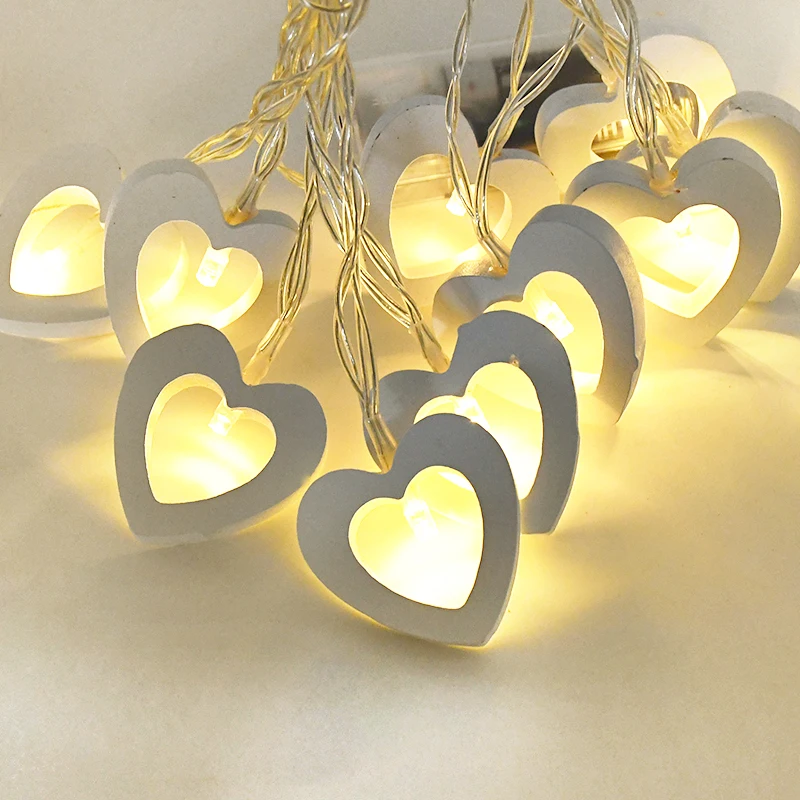

10LED Valentine's Day Wooden Love Warm Color Light String Festive DIY Romantic Home Indoor Outdoor Decoration Wedding Decor
