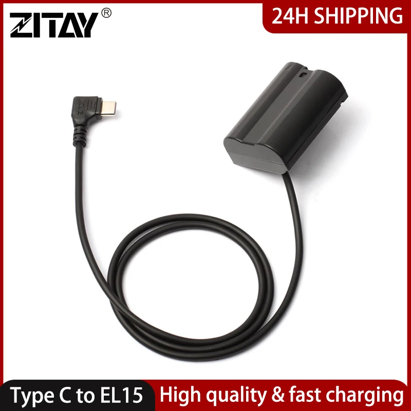 ZITAY Type C к EN-EL15 Акумулятор-пустышка камеры для Nikon Z5 Z6 Z7 Z6II Z7II D500 D610 D750 D780 D800 D810 D850 D7000
