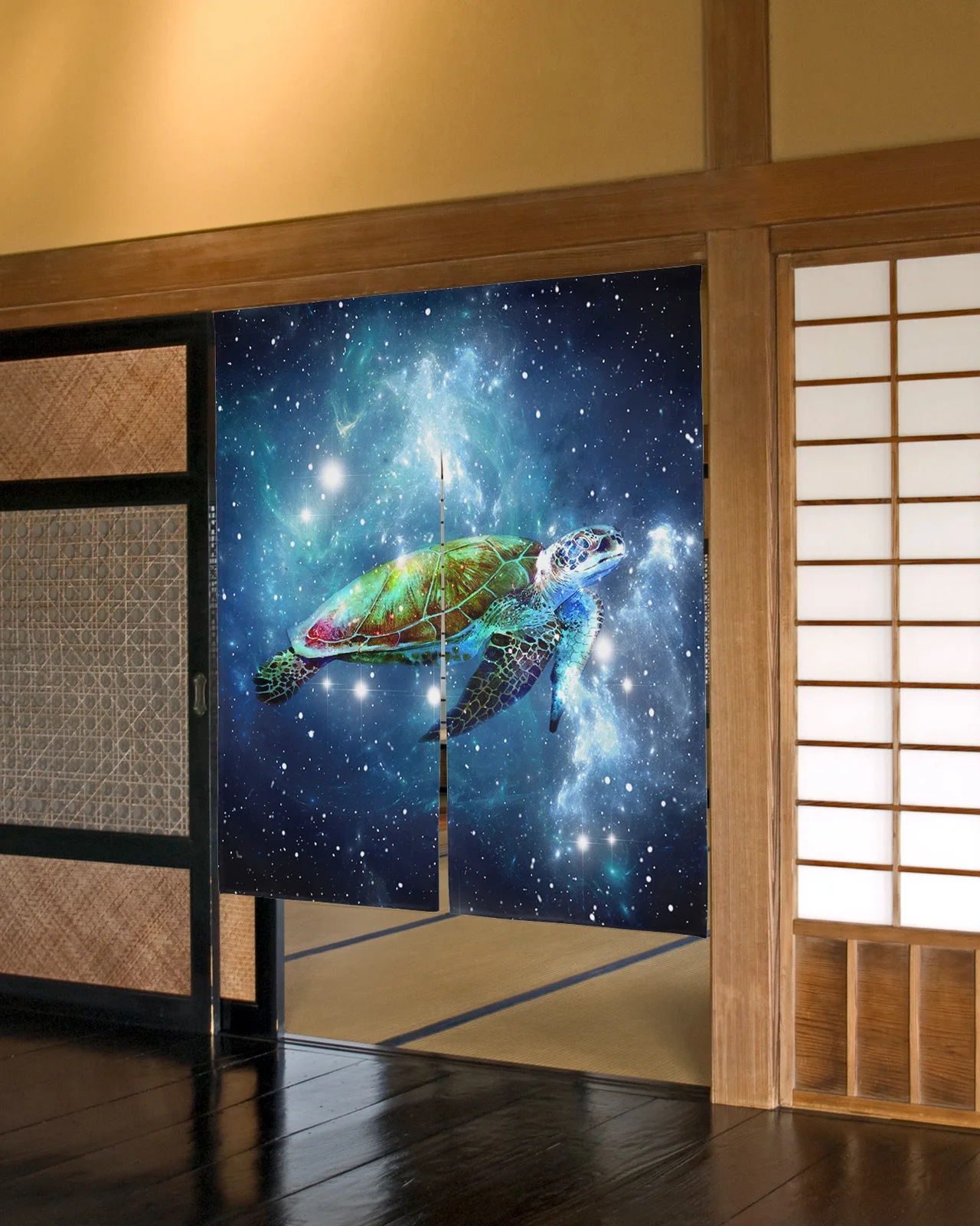 

Star Sky Gradual Sea Turtle Japanese Door Curtain Restaurant Kitchen Entrance Partition Doorway Curtains Half-Curtain