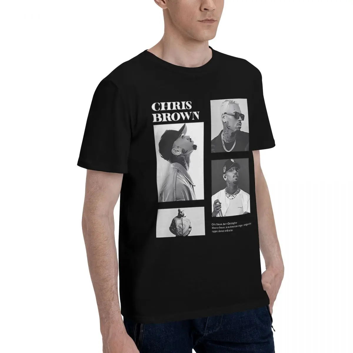 Рэпер Крис Браун винтажная повседневная дышащая удобная футболка из 100% хлопка